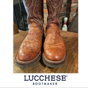 Ladies LUCCHESE 2000 Full Quill Ostrich Boots